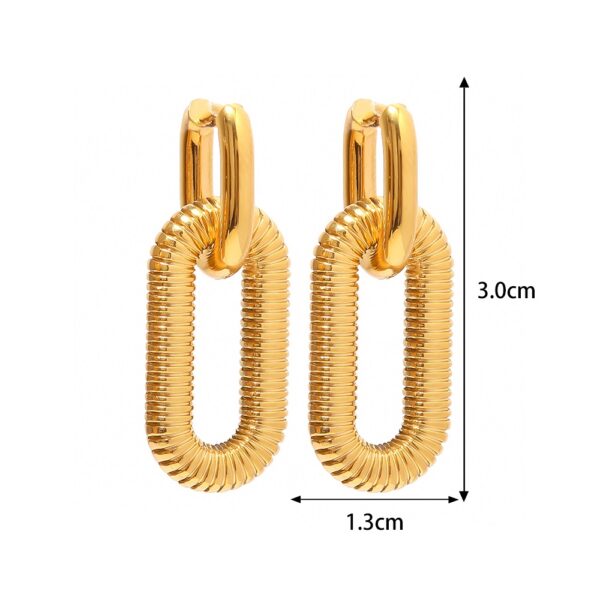 Arete inspiración oval dorado - Imagen 5