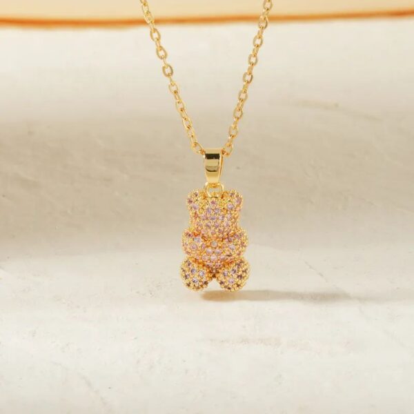 Collar osito con zirconia - Imagen 4